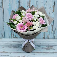 Букет цветов из:  Герберы, Альстромерии и Хризантемы в Черепаново