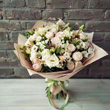 Букет цветов из:  Альстромерии, Розы и Хризантемы в Черепаново