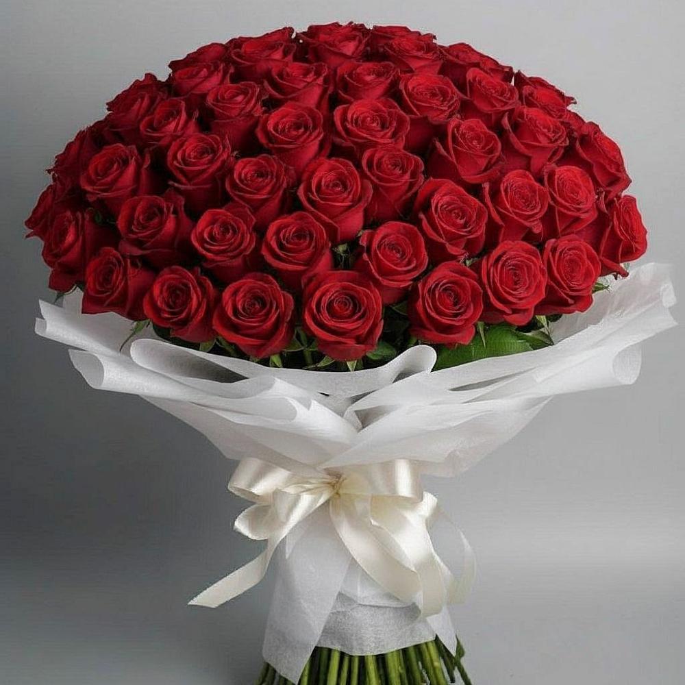 Букет 101 Красная роза Блэк Мэджик в Черепаново