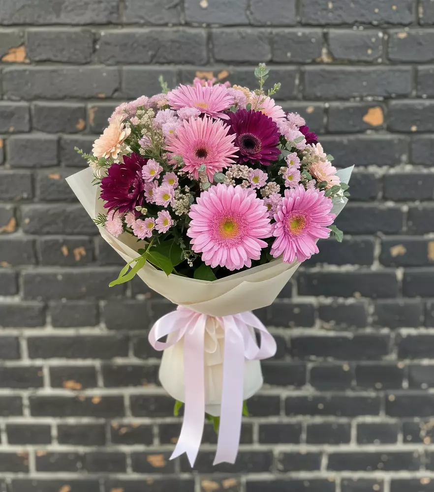 Букет цветов из: Герберы и Хризантемы в Черепаново