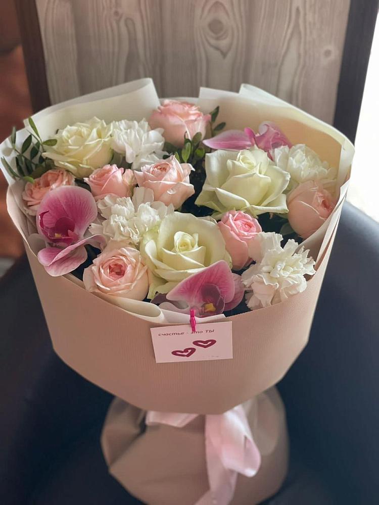 Букет цветов из: Орхидеи, Розы и Гвоздики в Черепаново