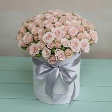 Цветочная композиция из Розы в шляпной коробке в Черепаново