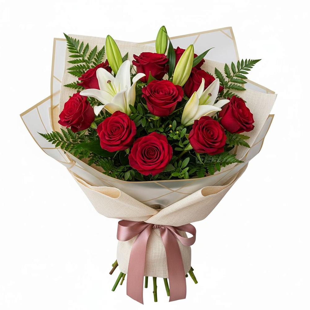 Букет цветов из: Лилии и Розы в Черепаново