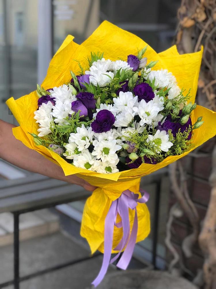 Букет цветов из: Ирисы, Хризантемы и Ромашки в Черепаново
