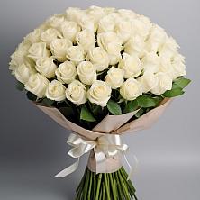 Букет 101 беля роза Белоснежка в Черепаново