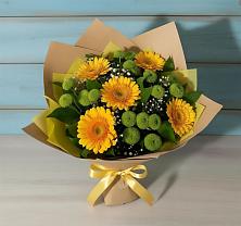 Букет цветов из:  Герберы и Хризантемы в Черепаново