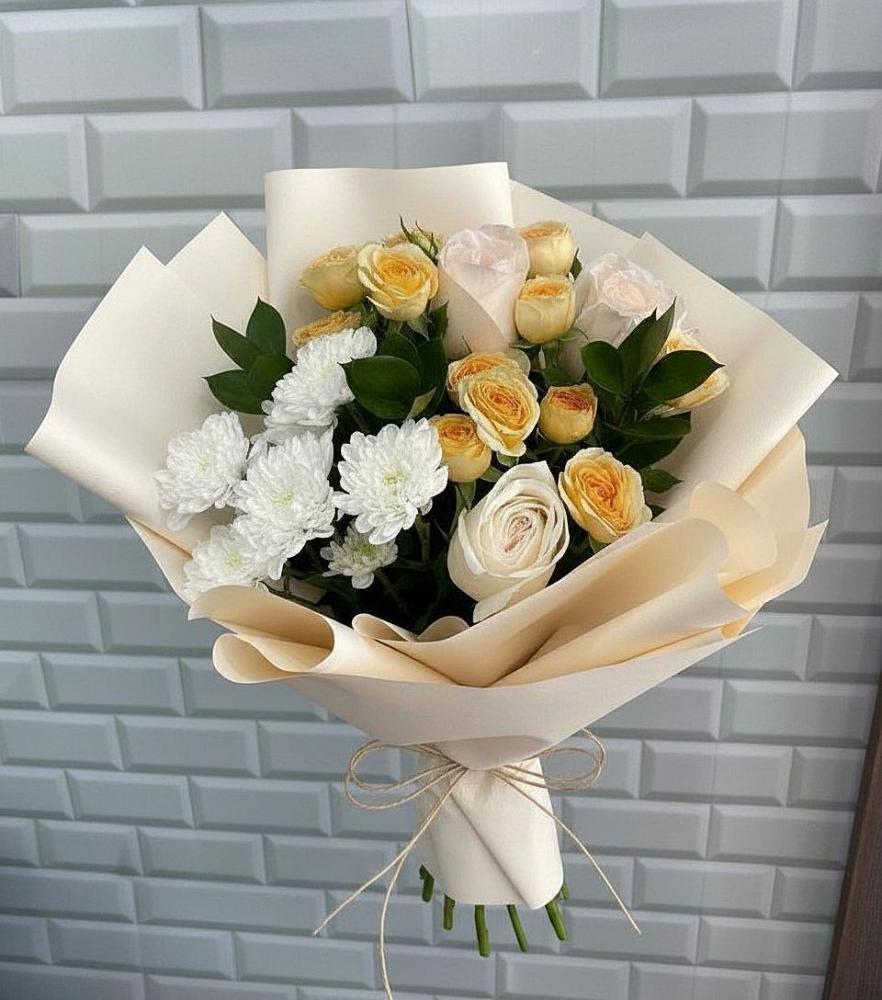 Букет цветов из: Розы и Хризантемы в Черепаново