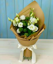 Букет цветов из:  Хризантемы и Лизиантусы в Черепаново