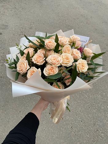 Букет Кремовые розы Латте в Черепаново