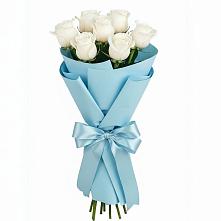 Букет 7 белых роз Проуд в Черепаново