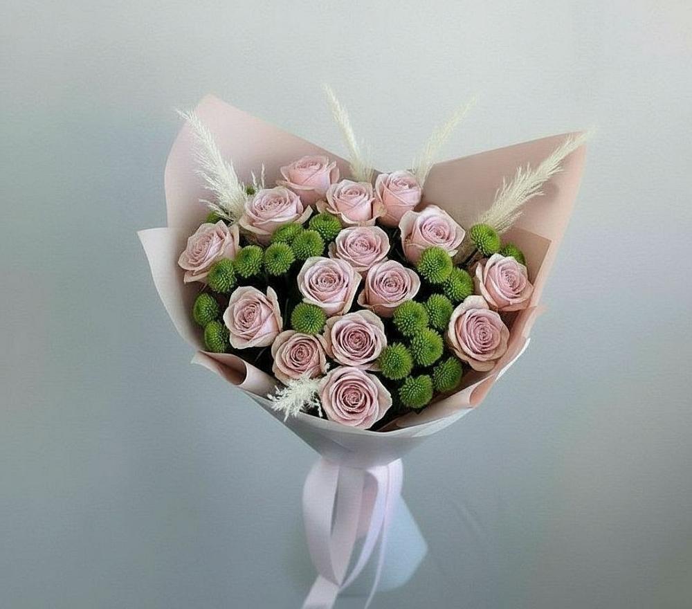 Букет цветов из: Розы и Хризантемы в Черепаново