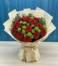 Букет цветов из:  Розы и Хризантемы в Черепаново