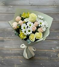 Букет цветов из:  Альстромерии, Розы и Хризантемы в Черепаново