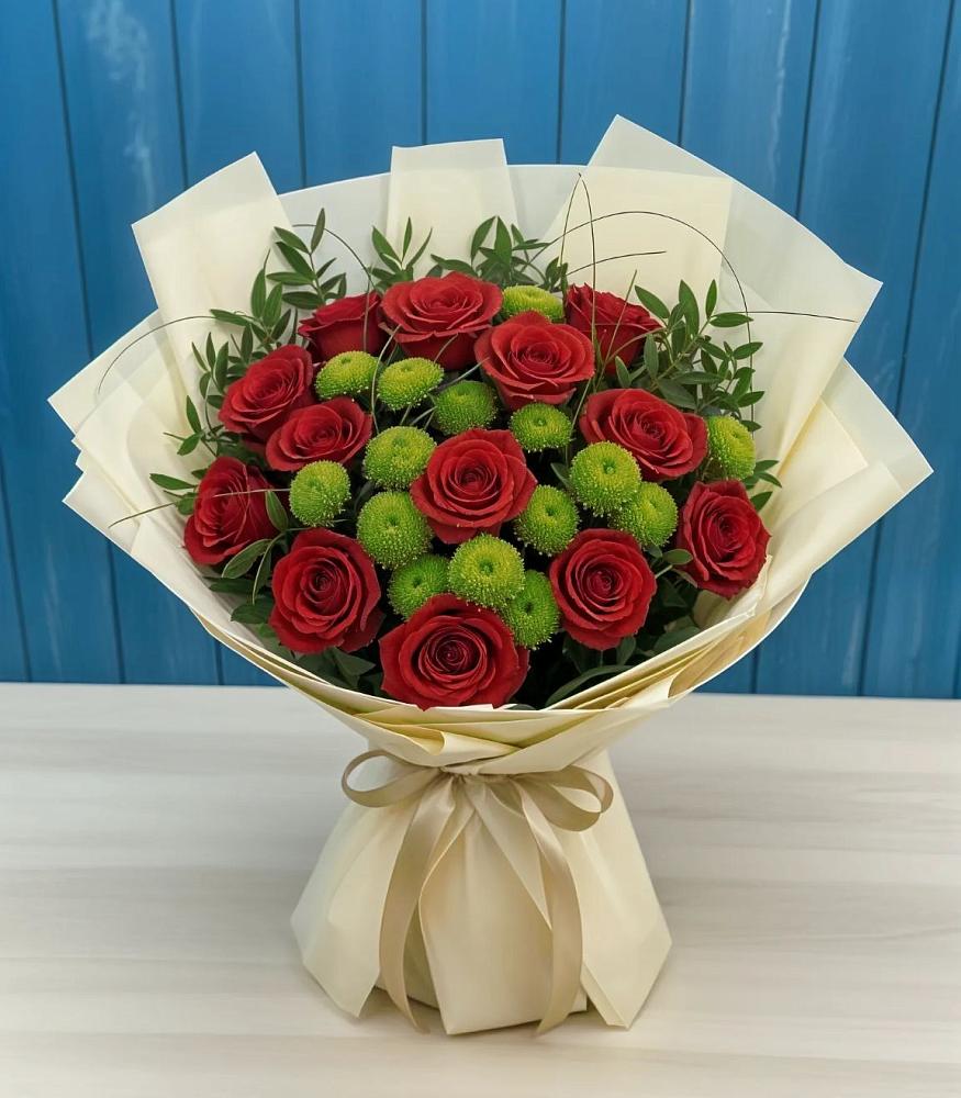 Букет цветов из: Розы и Хризантемы в Черепаново